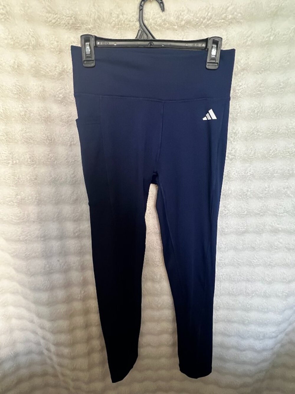 adidas Women's Optime High-Waisted 7/8 Leggings – Navy Blue with Pocke
